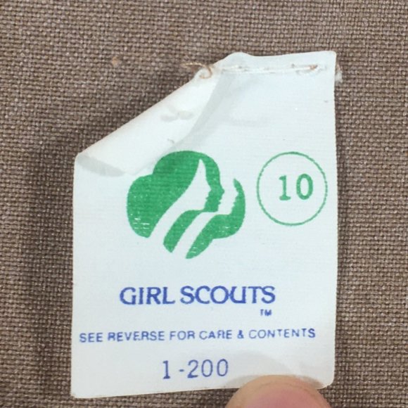 Girl Scouts Vest Size 10 Medium Tan Full Zip - Picture 4 of 6
